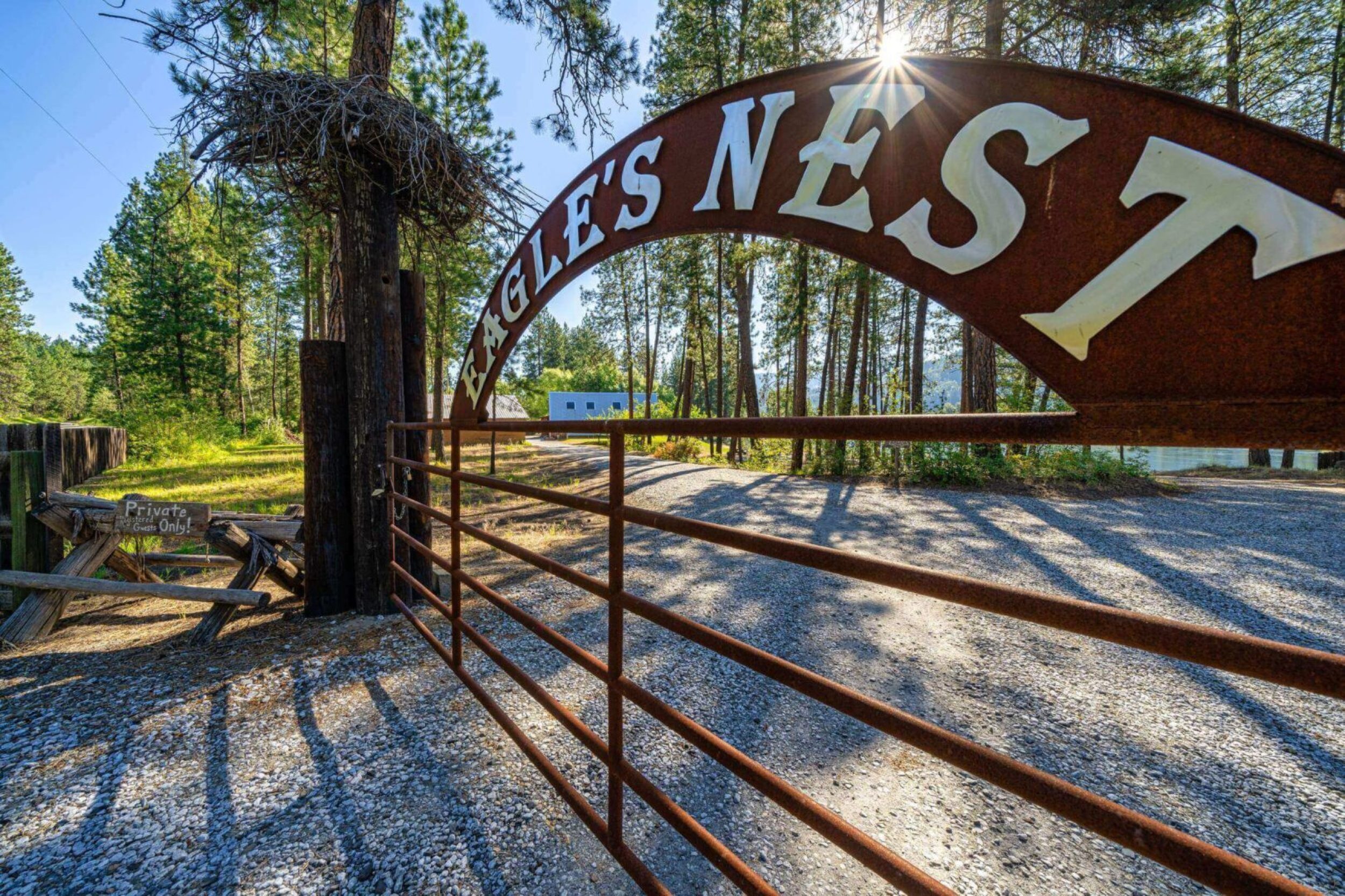 Entrance gate to Eagle's Nest campground.